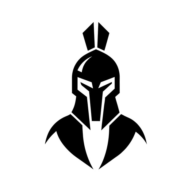 een Spartan gladiator vector ontwerp in zwarte kleur met een witte achtergrond