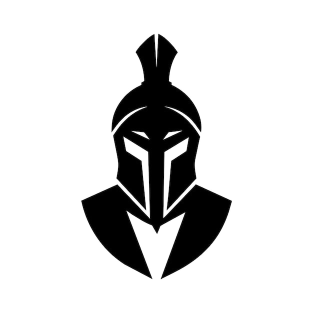 een Spartan gladiator vector ontwerp in zwarte kleur met een witte achtergrond