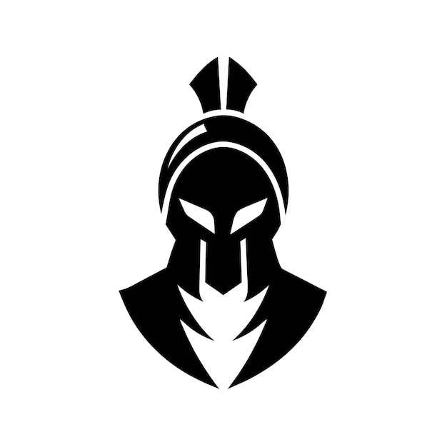 een Spartan gladiator vector ontwerp in zwarte kleur met een witte achtergrond