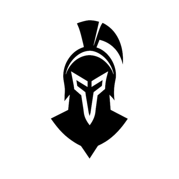 een Spartan gladiator vector ontwerp in zwarte kleur met een witte achtergrond