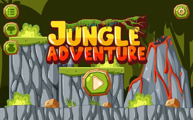 Vector een spelsjabloon jungle scene