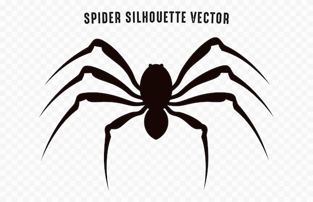 Een Spider vector zwart silhouet geïsoleerd op een witte achtergrond