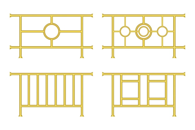 Vector een stel gele metalen hekken met de letter g erop.