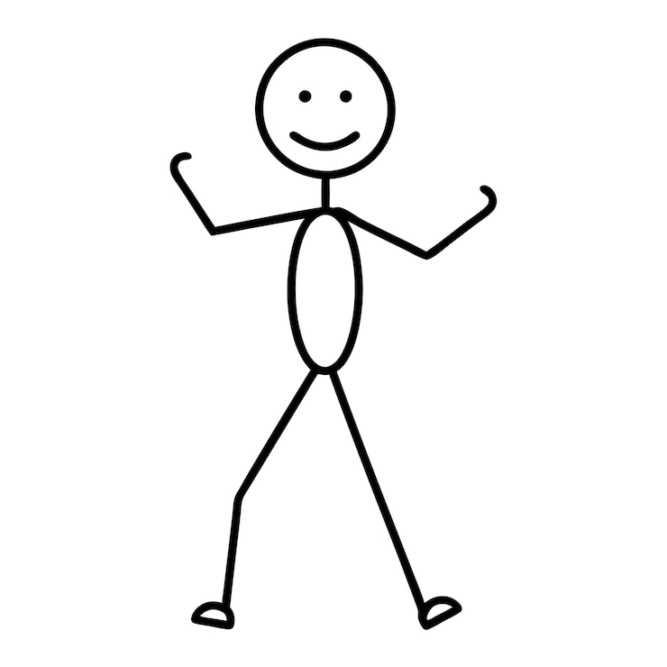 Vector een stick personages cartoon vector