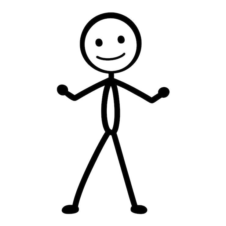 Vector een stick personages cartoon vector