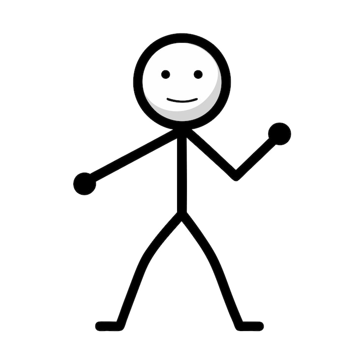 Vector een stick personages cartoon vector