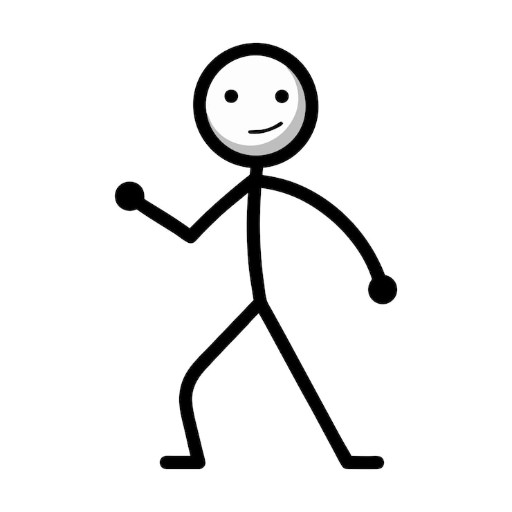 Vector een stick personages cartoon vector