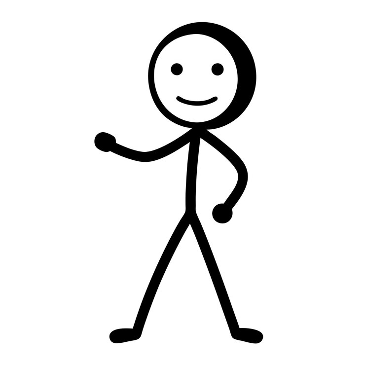 Vector een stick personages cartoon vector