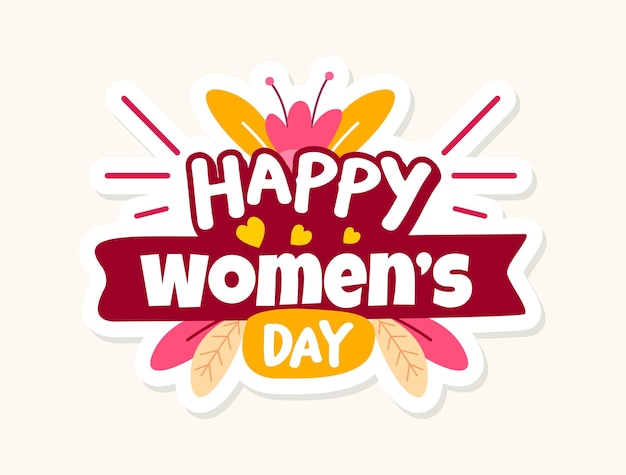 Vector een sticker met de tekst happy women's day erop