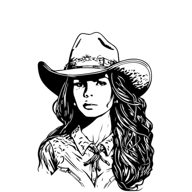 Een stijlvol Chicano-meisje in zwart-wit weergegeven in ingewikkelde handgetekende lijnkunstillustratie