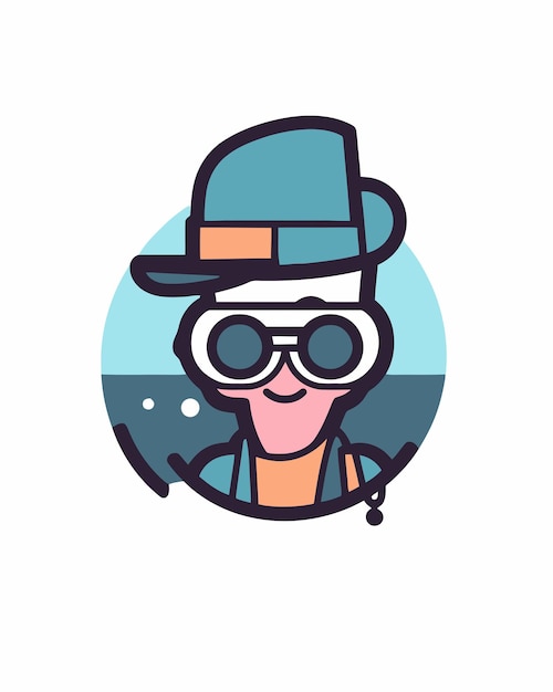 Een stripfiguur met een hoed en een bril die zegt 'ik ben een vis'