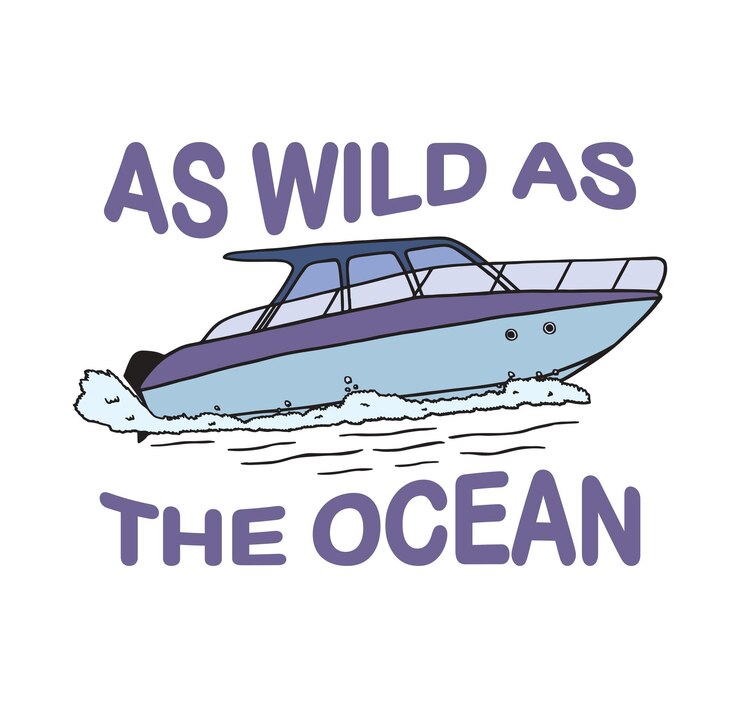 Vector een super snelheidsboot kunstontwerp op de oceaan