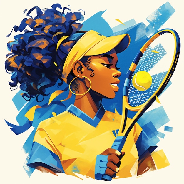 Vector een swazi-vrouw speelt tennis.