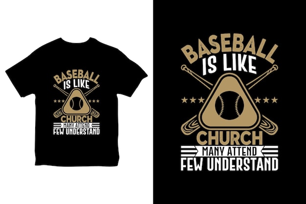 Een t-shirt met de tekst honkbal is als een kerk.