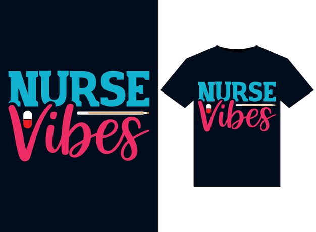 Een t-shirt met de tekst 'verpleegkundige vibes' erop
