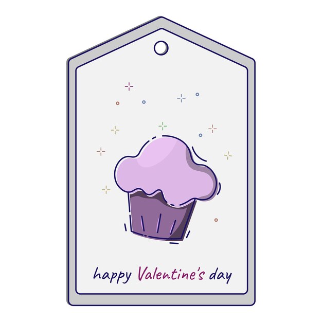 Een tag met een grote grote lekkere cupcake en een liefdesverklaring.