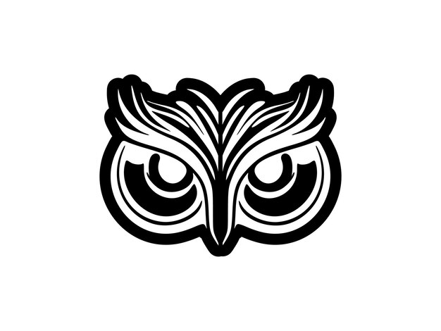 Een tatoeage van een uil met een zwart-wit gezicht versierd met Polynesische ontwerpen