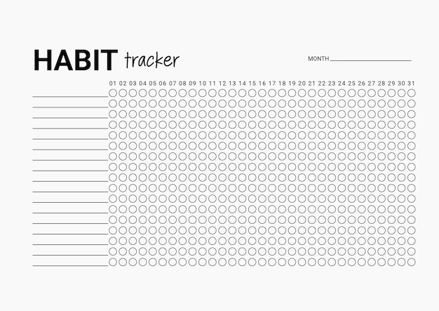 Een te drukken gewoonte tracker om gemotiveerd te blijven tijdens het aannemen van nieuwe gewoonten