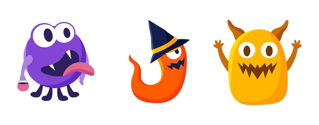 Een tekenfilm van een halloween-personage met een heksenhoed en een pompoen.