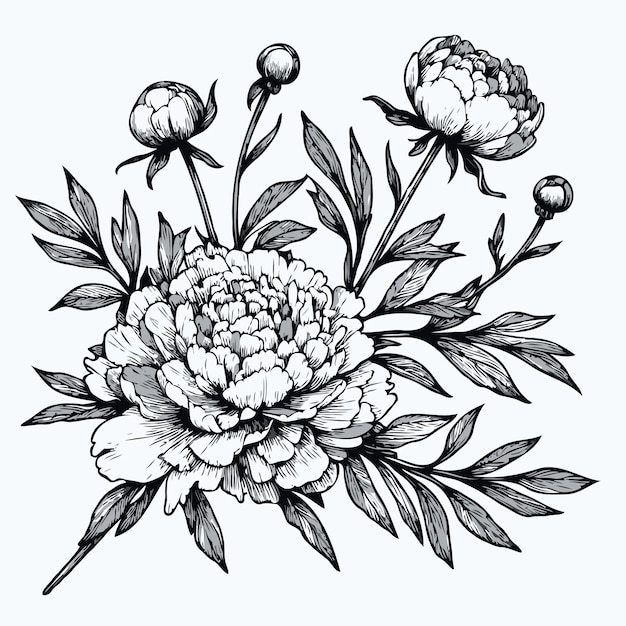 een tekening van bloemen met de woorden bloemen erop