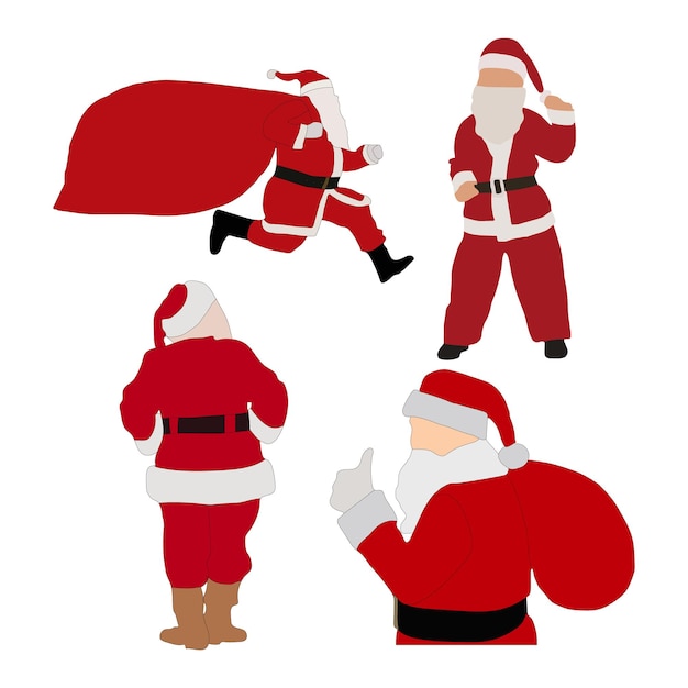 Vector een tekening van de kerstman en een man in een rood pak