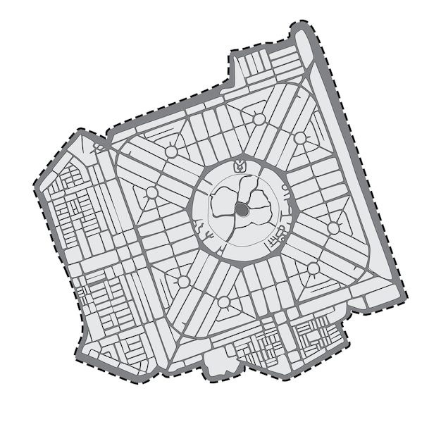 Een tekening van de pakistaanse modelstad lahore kaart vectorillustratie