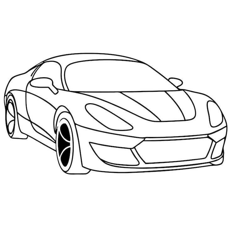 Vector een tekening van een auto met het woord auto erop