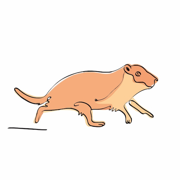 Vector een tekening van een bever met een bruin dier erop