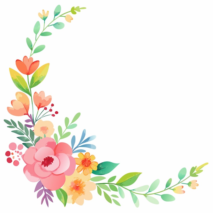 Vector een tekening van een bloem en bladeren met een bloem erop