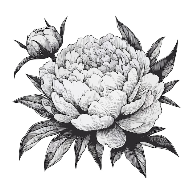 een tekening van een bloem met de naam "dahlia" erop