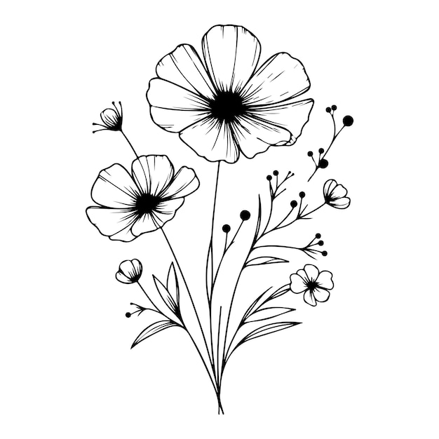 een tekening van een bloem met de woorden daisies erop