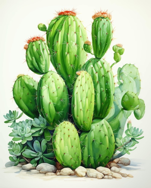 Een tekening van een cactus met het woord cactus erop