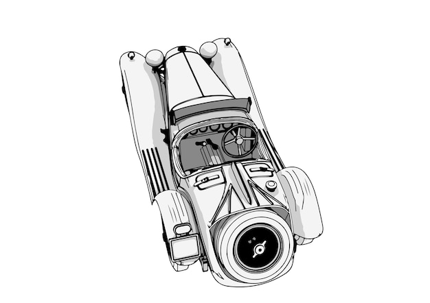 Vector een tekening van een camera met een lensdop erop