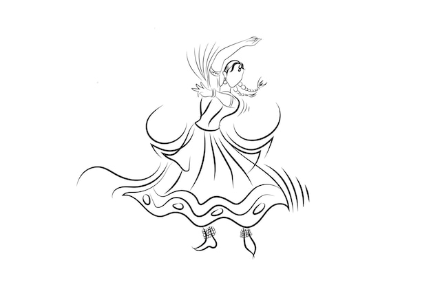 Vector een tekening van een flamencodanseres.