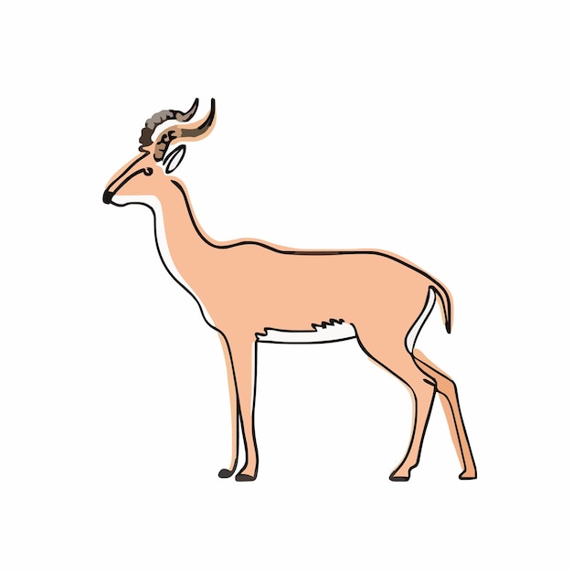 een tekening van een hert met hoorns en horens