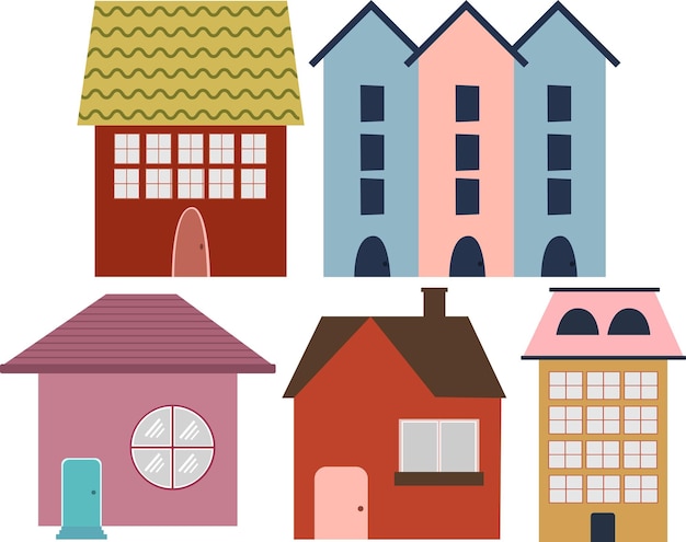 een tekening van een huis vector collectie