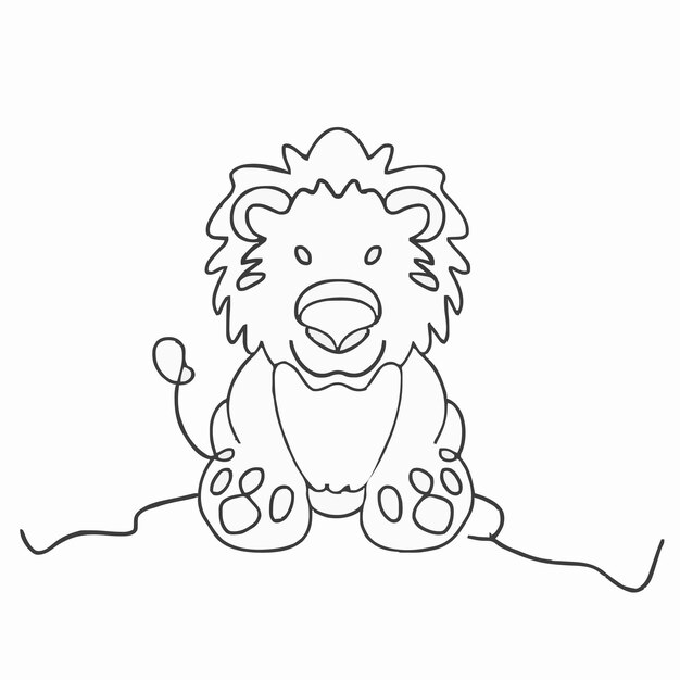 een tekening van een leeuw met een leeuw erop