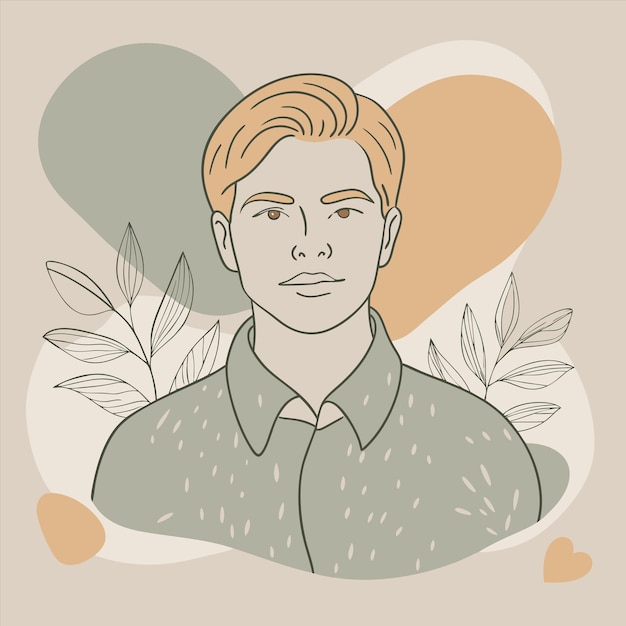 een tekening van een man met een hart in het midden