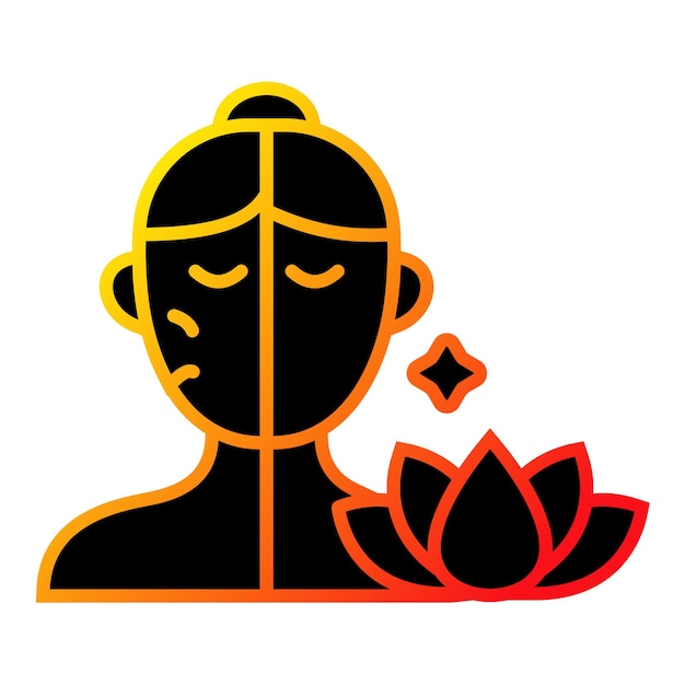 Vector een tekening van een man met een lotusbloem en een vrouw met een lotosbloem in het midden