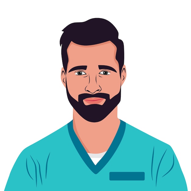 een tekening van een mannelijke arts chirurg vector illustratie met witte achtergrond