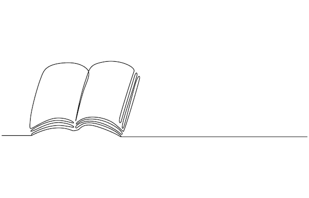 een tekening van een open boek met een lijn die het woord erop zegt