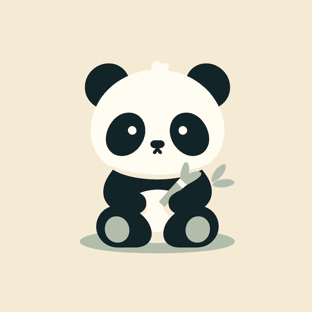 Vector een tekening van een panda met een bruine achtergrond