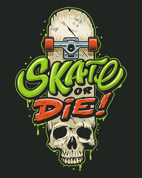een tekening van een skateboard die zegt skateboard van de dood