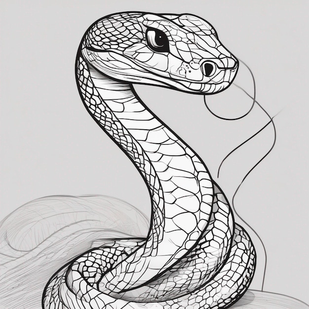een tekening van een slang met een witte lijn erop