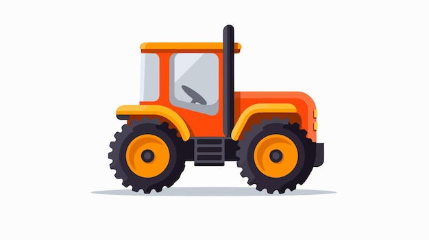 een tekening van een tractor met een cartoon afbeelding van een bulldozer erop