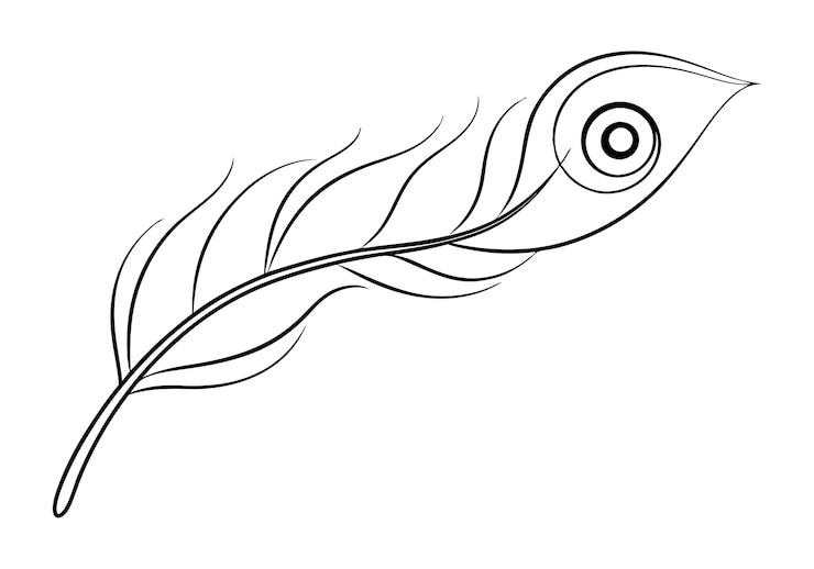 Vector een tekening van een veer met een spiraalvormig ontwerp erop