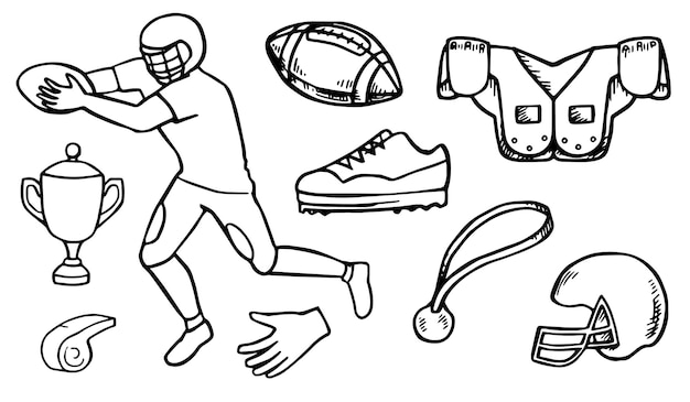een tekening van een voetballer met een voetbal aan de onderkant