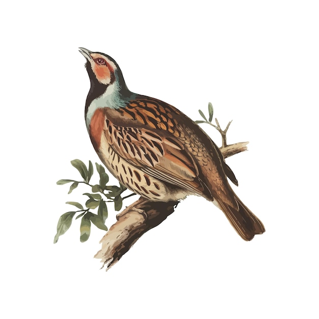 Een tekening van een vogel op een boom met een vogel erop