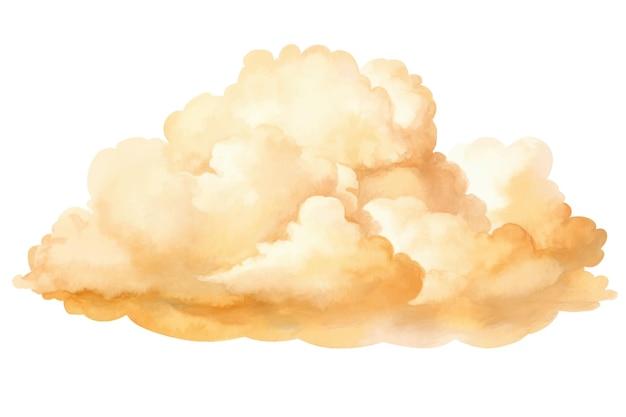 een tekening van een wolk met een gele wolk op een witte achtergrond