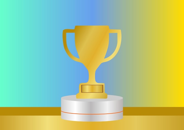 een trofee met een luxe gouden achtergrond